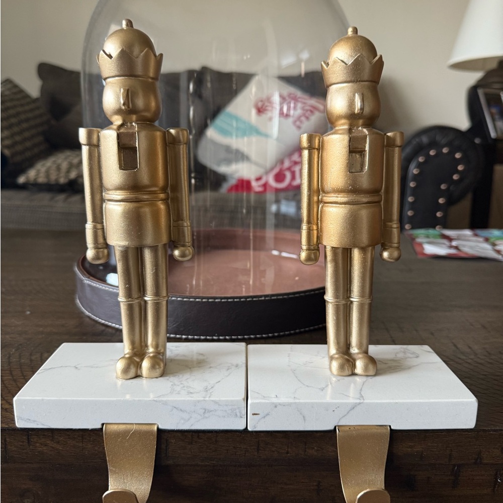 Gold Nutcracker Stocking Holders